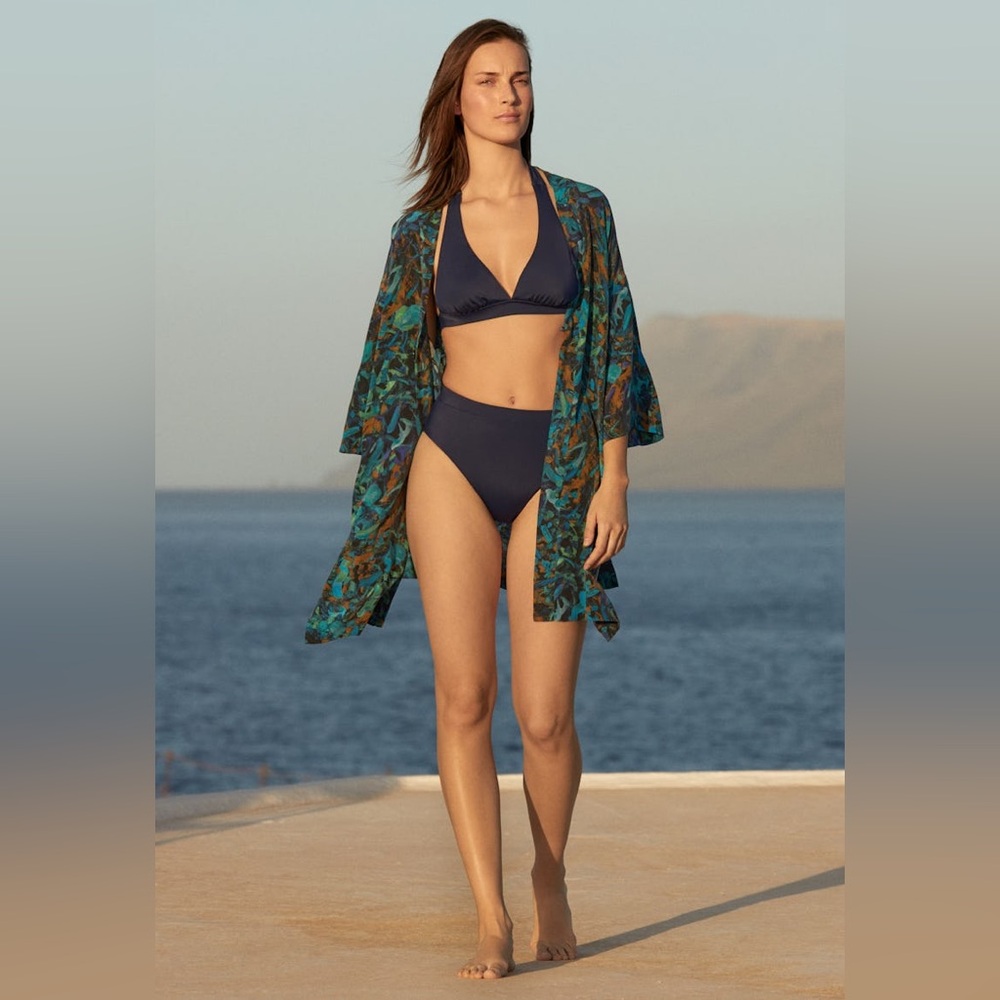 Poetry Printed Crepe Silk Kimono Size M